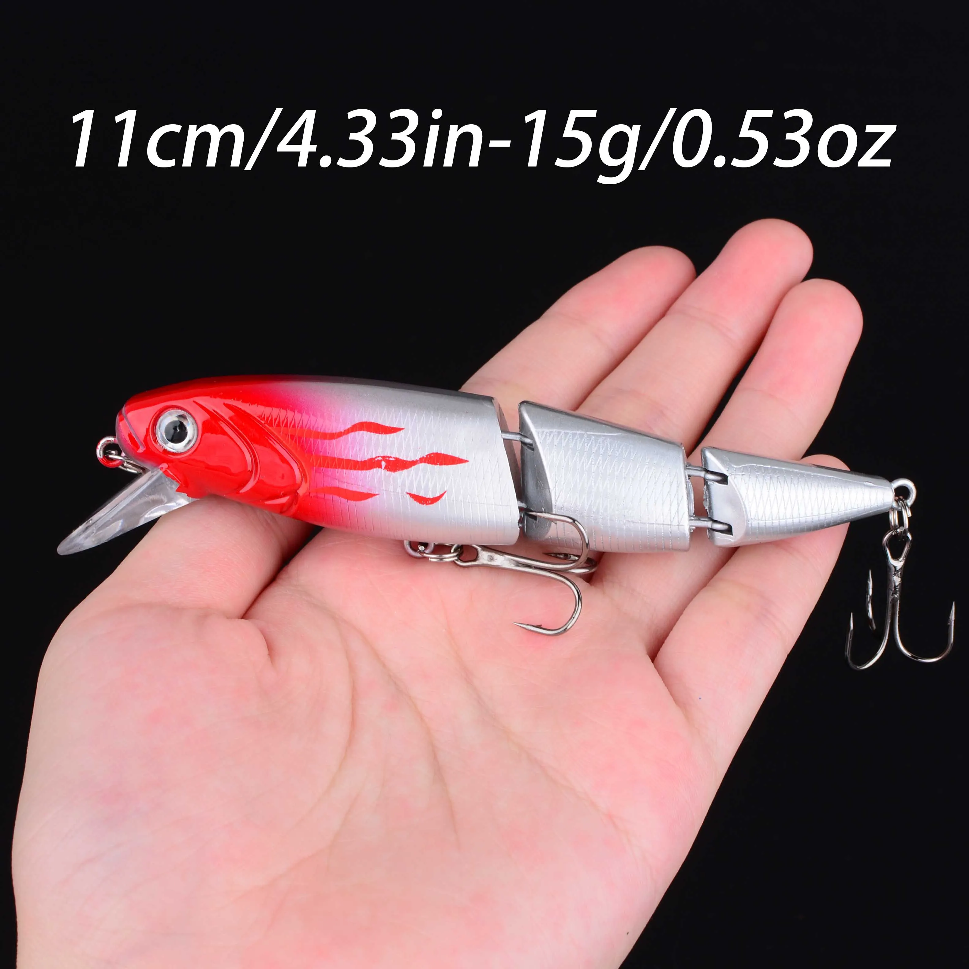 Señuelo Duro Multisección Crankbait Minnow – Ojos 3D para Lubina y Carpa - imagen 2