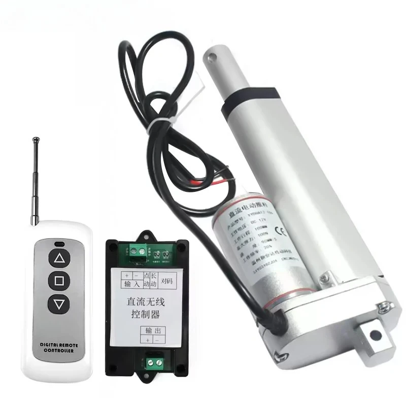 

Electric Linear Actuator DC 12V/24V with RF Remote Controller 100N-700N Linear Drive Motor 20mm/30mm/50mm 450mm Stroke