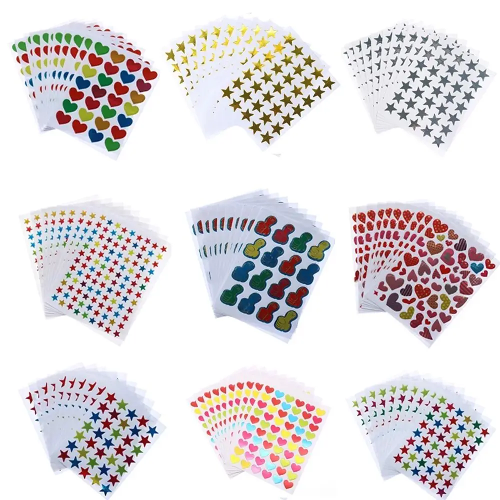 Scrapbooking Paper Stick Label Five-Pointed Star Decorative Stickers Children's Stickers Award Stickers Teacher Praise Stickers