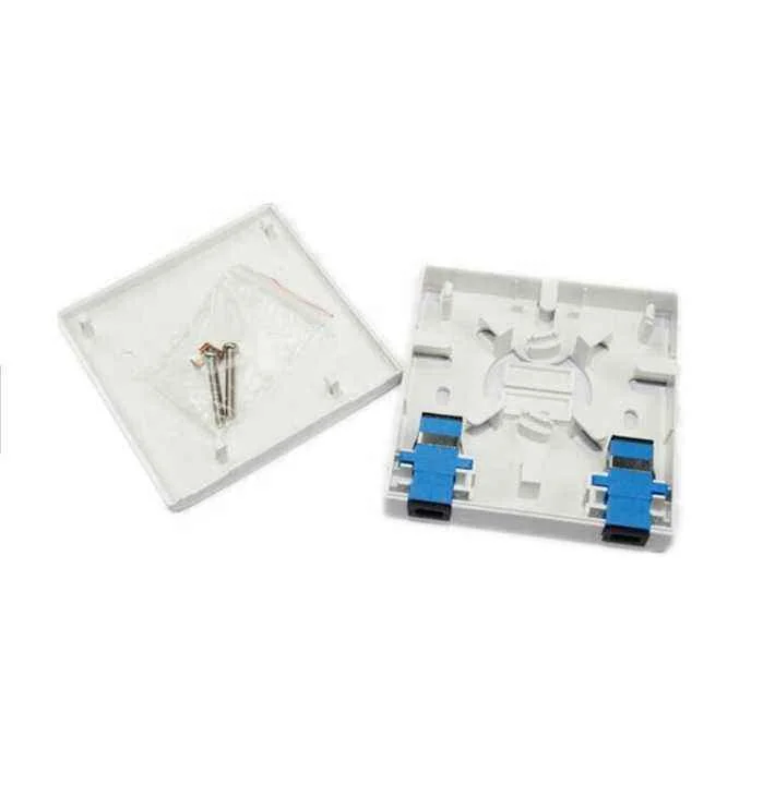 Optical Panel FTTH Terminal Box Wall Mounted Indoor/Outdoor 2 Port 86 Type Optic Faceplate with Wi-Fi