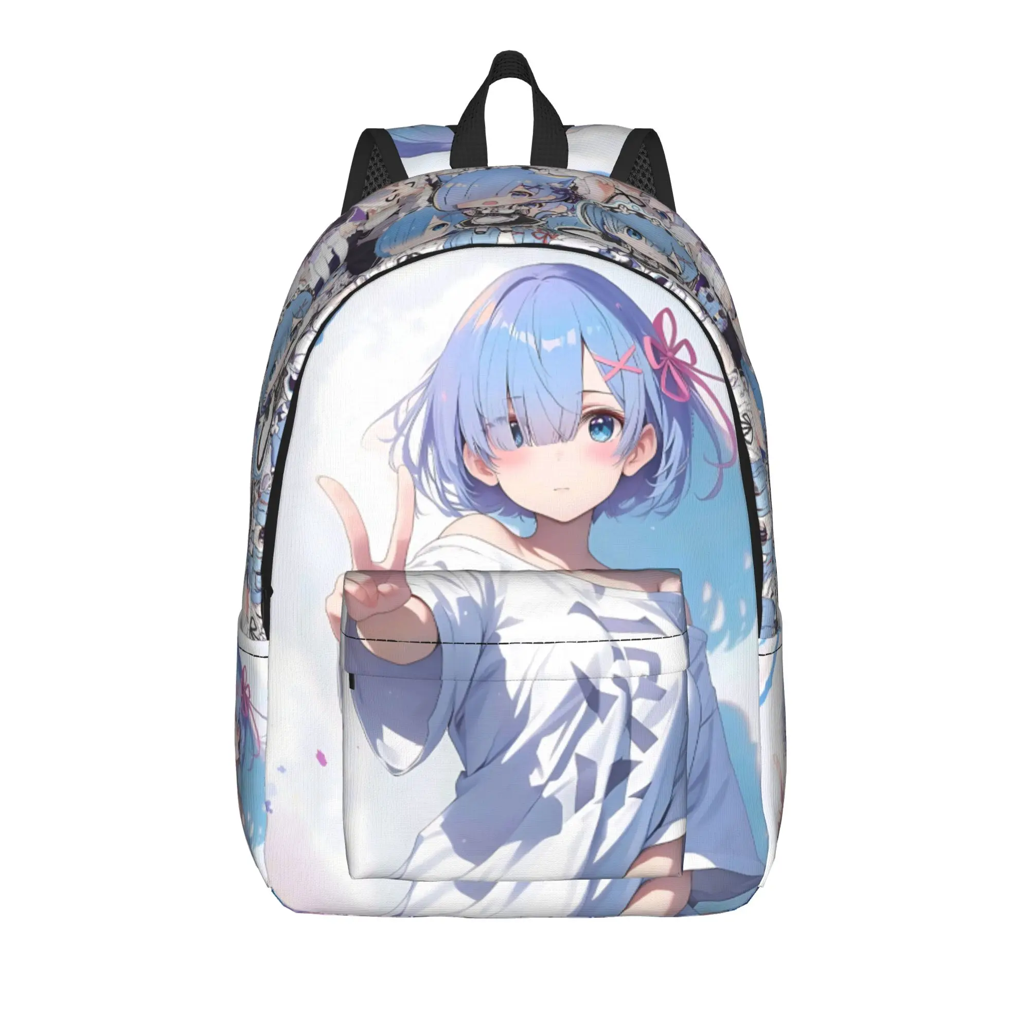 Fashion Cute Re ZERO Anime Rem Backpack  Mochilas Casual Campus Large Capacity Rucksack