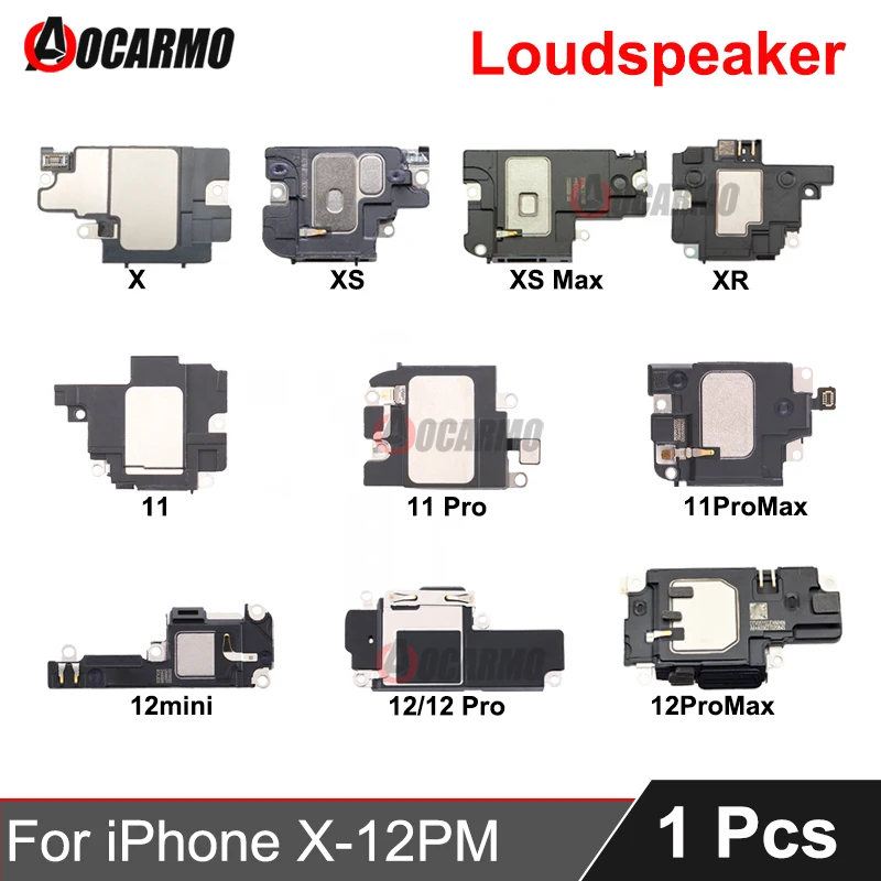 Aocarmo Bottom Loudspeaker Ringer Buzzer Speaker For Apple iPhone X XS Max XR 11 Pro Max 12 Mini 12Pro 12PM 11PM Repair Part