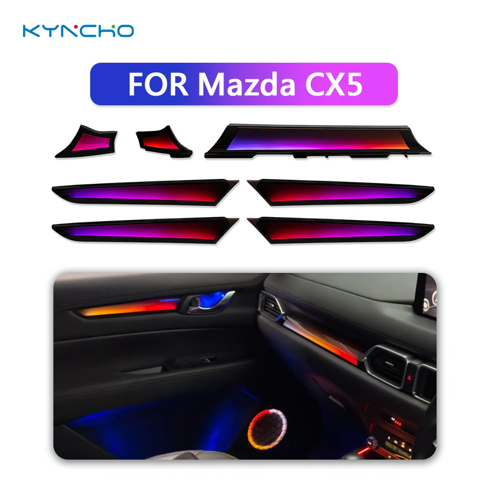 

KYNCHO for Mazda CX5 12V LED Neon Car Ambient Light with Symphony Colors Automotive Ambient Lighting LED Flowing Light