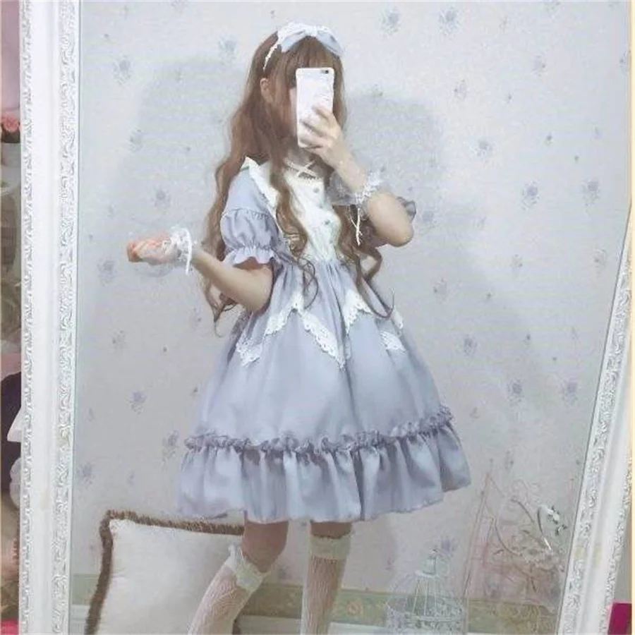 Japanese Sweet Lolita Op Dress Women Gothic Detachable Sleeves Princess Party Dresses Victorian Girly Harajuku Kawaii Vestido