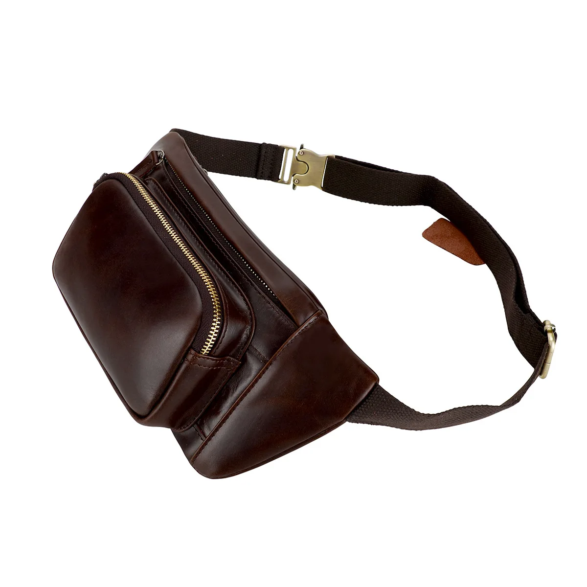 New Man Chest Bag Genuine Leather Waist Bag Top-grain Cowhide Phone Pouch Casual Sports Running Crossbody Bag Men's Chest Pack