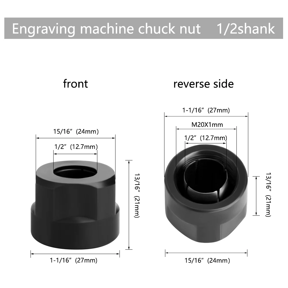 Imagem -03 - Lavie-máquina de Gravação Chuck Nut Roteador Elétrico Fresa Acessórios Punho de Conversão Clmm2013 12 mm 12.7 mm pc