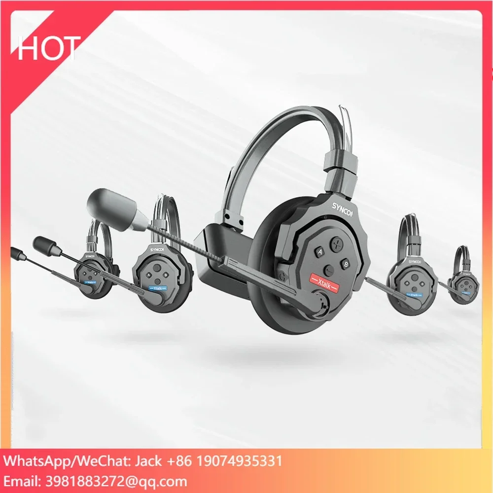 SYNCO Xtalk X5 2.4GHz Full Duplex Wireless Intercom System 700M Remote Headset Condenser Microphone For Efficient Communication