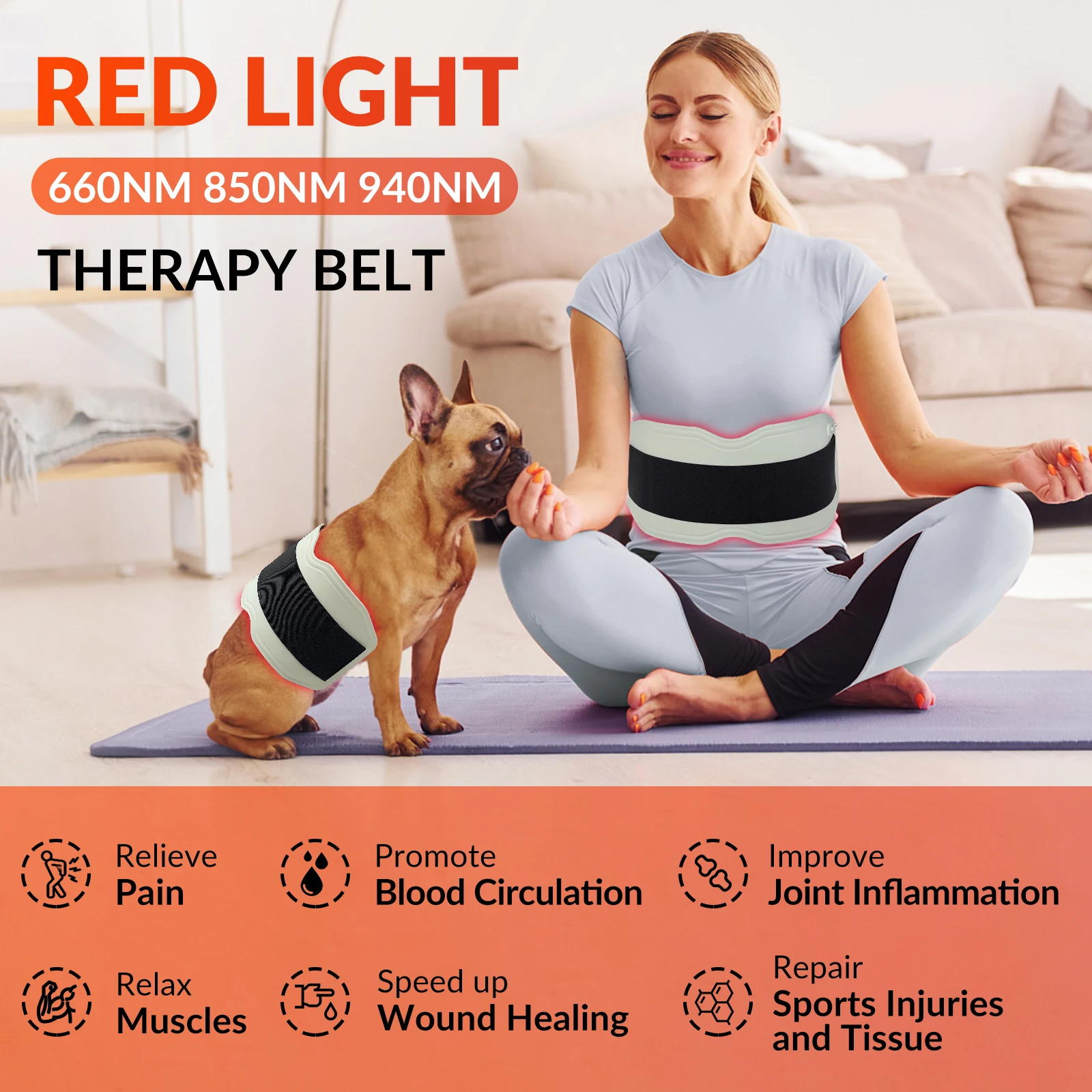 

ZJZK 450chips Infrared Physiotherapy Device Dog 660nm 850nm 940nm Red Light Laser For Tmj Pain Promoting Cell Growth And Repair