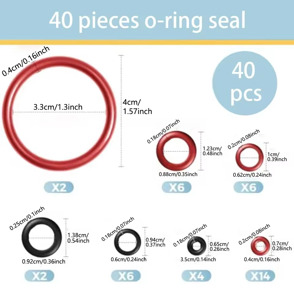 40PCS O-Ring Repair Kit Sealing Gasket Support Valve Steam Valve Accessories Compatible With SAECO Spidem GAGGIA