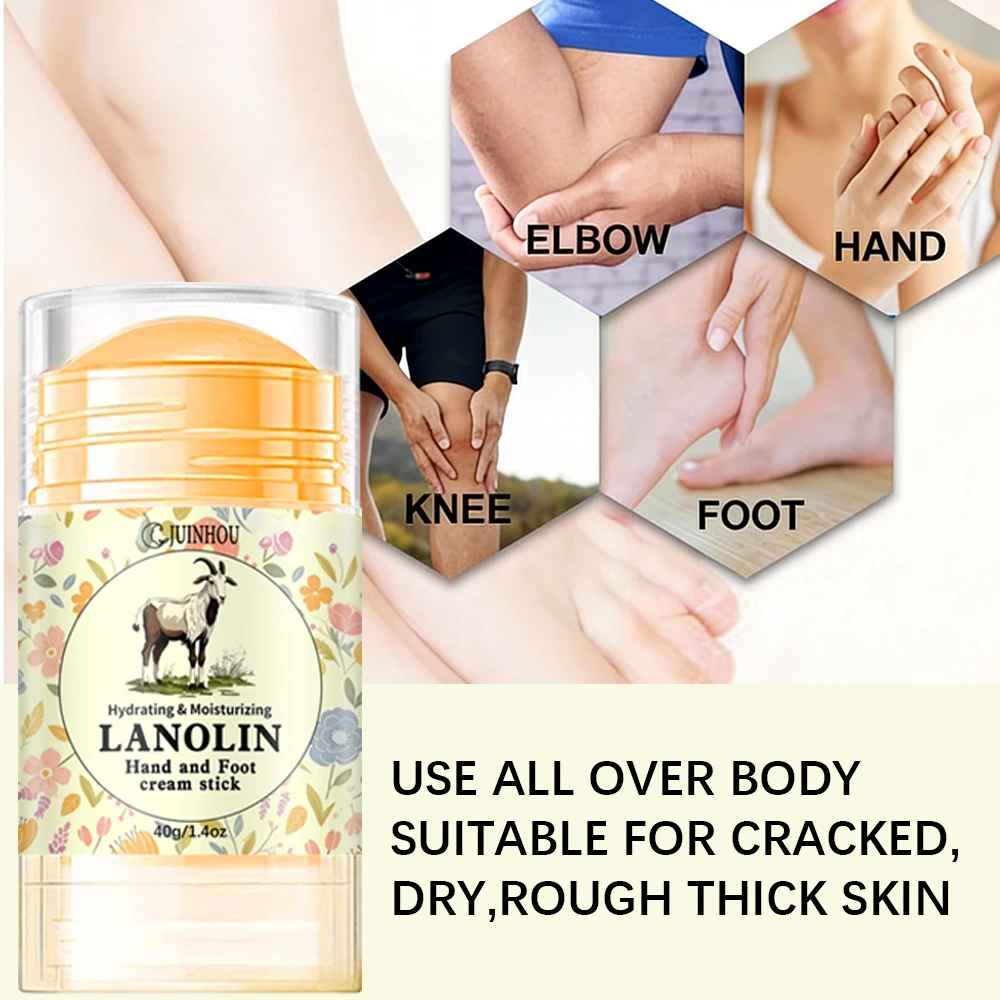 JUINHOU 40g Lanolin Moisturizing Lotion Specially Formulated for Dry Chapped Hands and Feet Provides Long-lasting Hydration