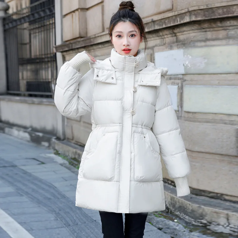 2025 Winter Women Jacket Coats Long Parkas Female Down Cotton Hooded Overcoat Thick Warm Jackets Windproof Casual Student Coat
