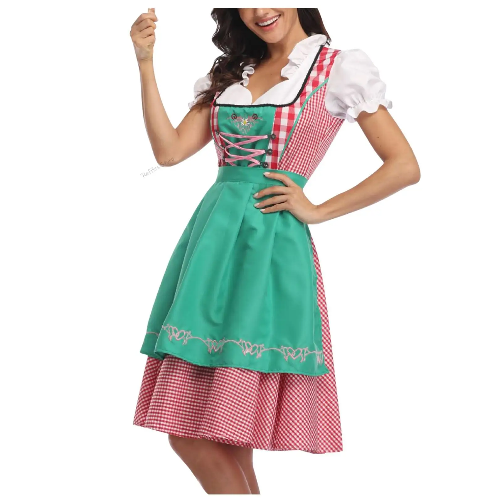 

Праздничный женский костюм Бавария, платье Октоберфеста, костюм Dirndl Lederhosen, карнавальный наряд для пива, нарядное винтажное платье на бретелях