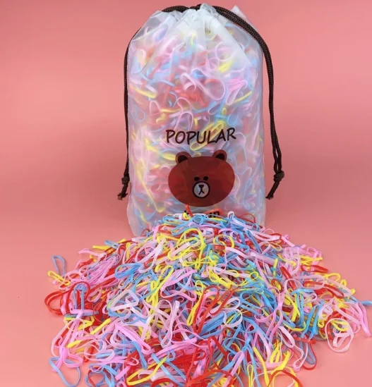 1000pcs High Elastic Rubber Bands Disposable Jelly Color Hair Ties for Easy Styling