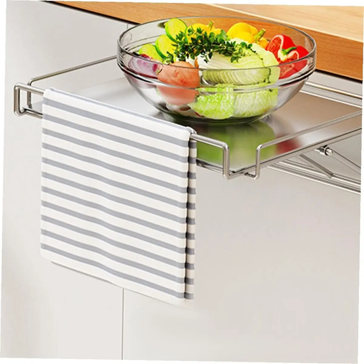 

Складной органайзер над дверью из нержавеющей стали — стеллаж для хранения на кухне и в ванной большой емкости