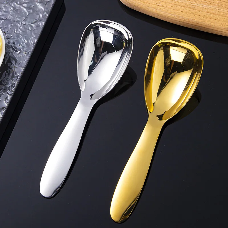 

Gold 304 stainless steel thickened and deepened communal distribution spoon, household rice porridge spoon, large soup spoon