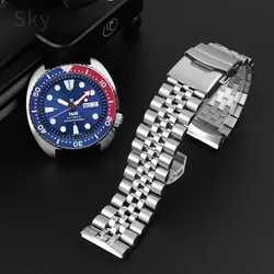 Seiko watch用ステンレススチールウォッチバンド、アワントシリーズ、フォールドバックル、シルバー、ソリッド、22mm、srpe99k1、srpc91j1、25j1