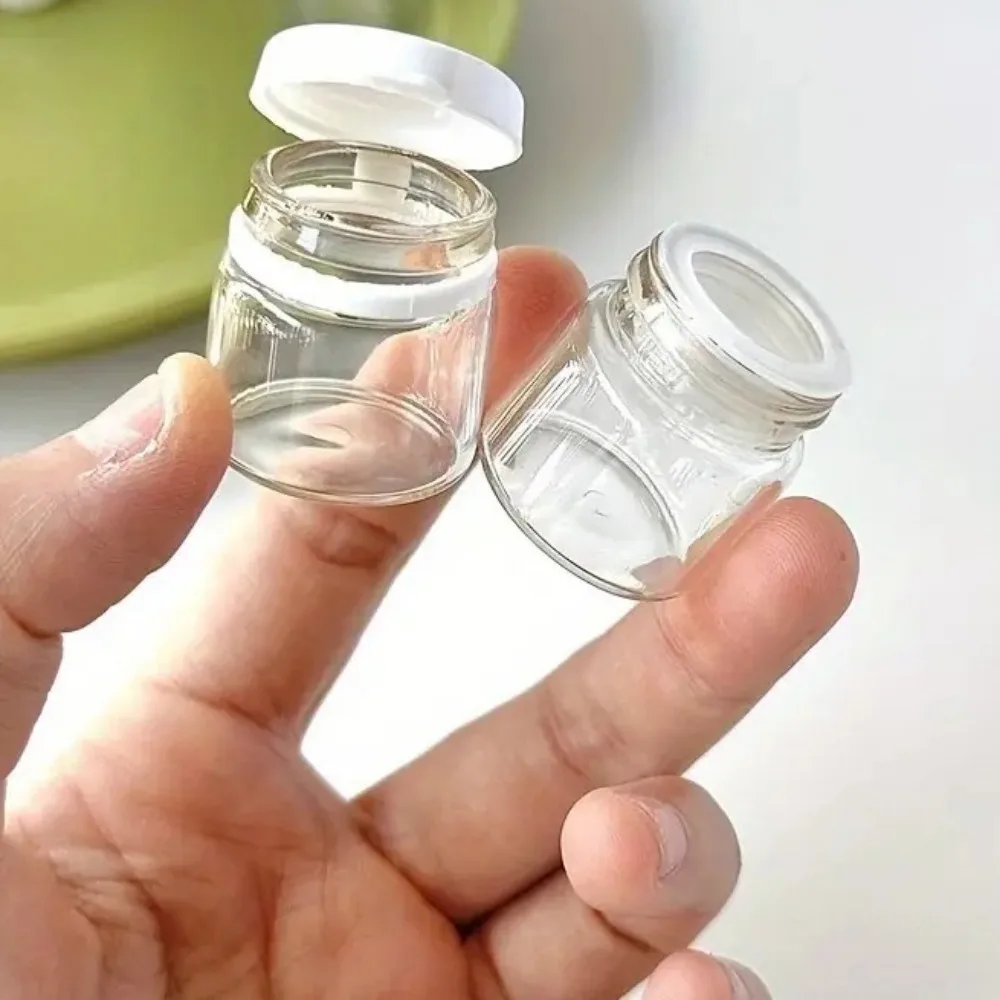 2/5 pezzi bottiglia da viaggio trasparente essenza di vetro a prova di perdite in bottiglia vuota con mini scatole riutilizzabili ribaltabili struccante e lozione