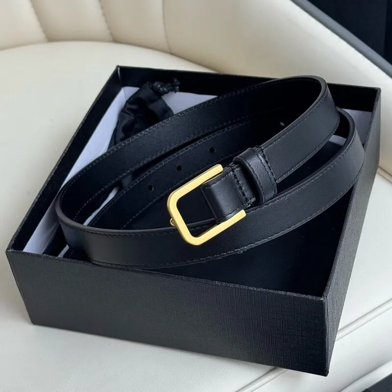 Light luxury slim waist women's hollow buckle belt fashion simple trouser belt 2.0 skinny version of denim belt trend