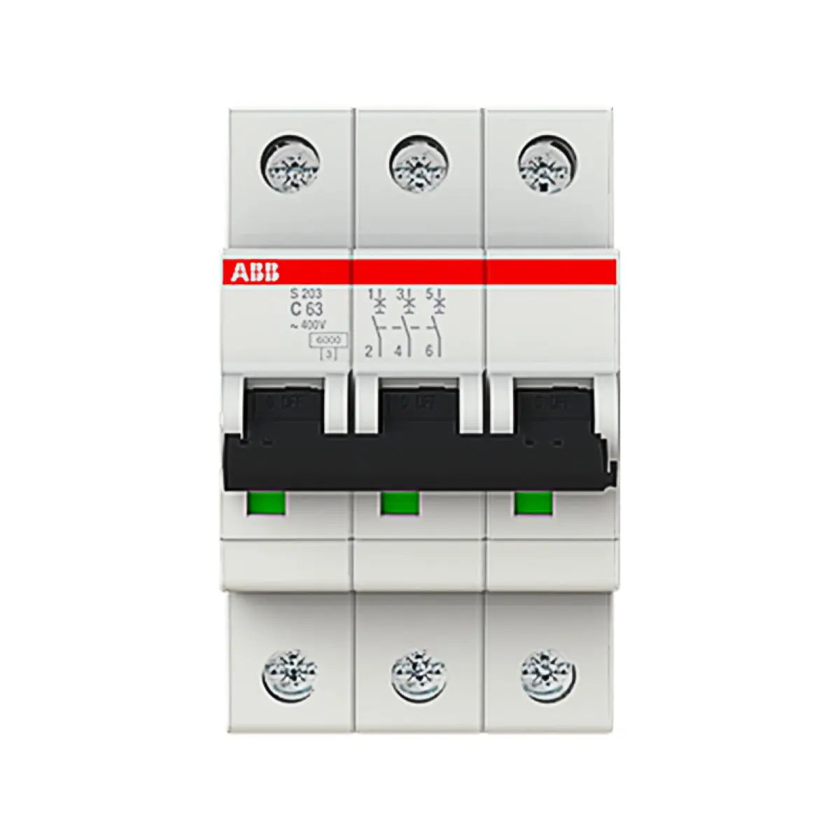 10113663 S203-C63 2CDS253001R0634 Miniature Circuit Breaker - 3P - C - 63 A