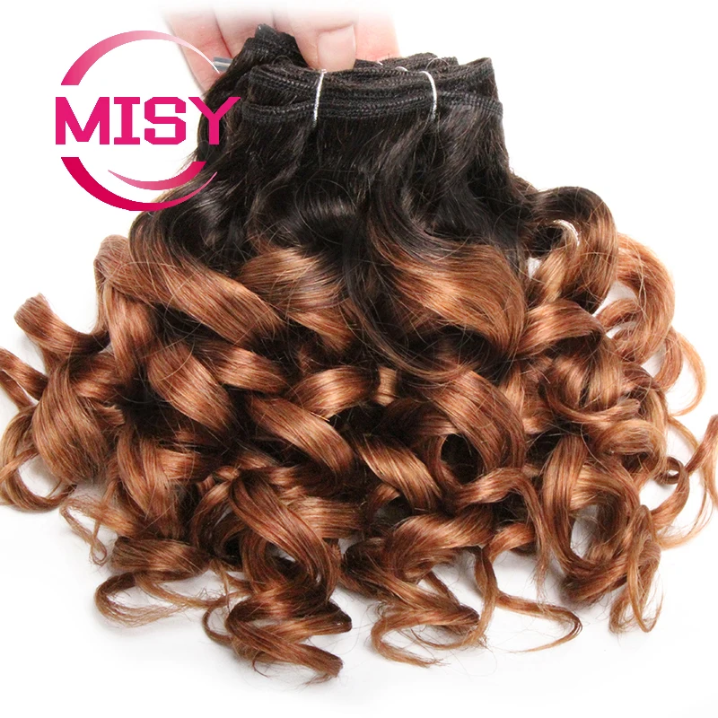 Lockiges Haar Bundles Brasilianische Menschliche Haarwebart 6 Bundles Mit Spitze Verschluss Farbige 1B/27/30/33/99J Kurze Haar Verlängerung Für Frauen – Detail 4