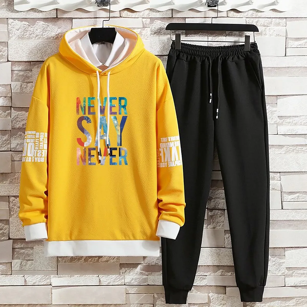 Summer Autumn Suits Hoodies Set Pants Pullover Hat Casual Clothing for Men Hood  Print Sweaterhoodie Men New Top Long Sleeves