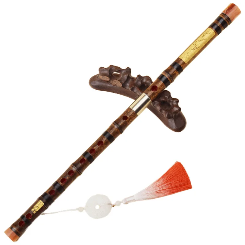Bamboo Flute Professional 2 Section Beginner Ancient Style Purple Bamboo E Key Student Instrument F Tuned Exquisite Performance