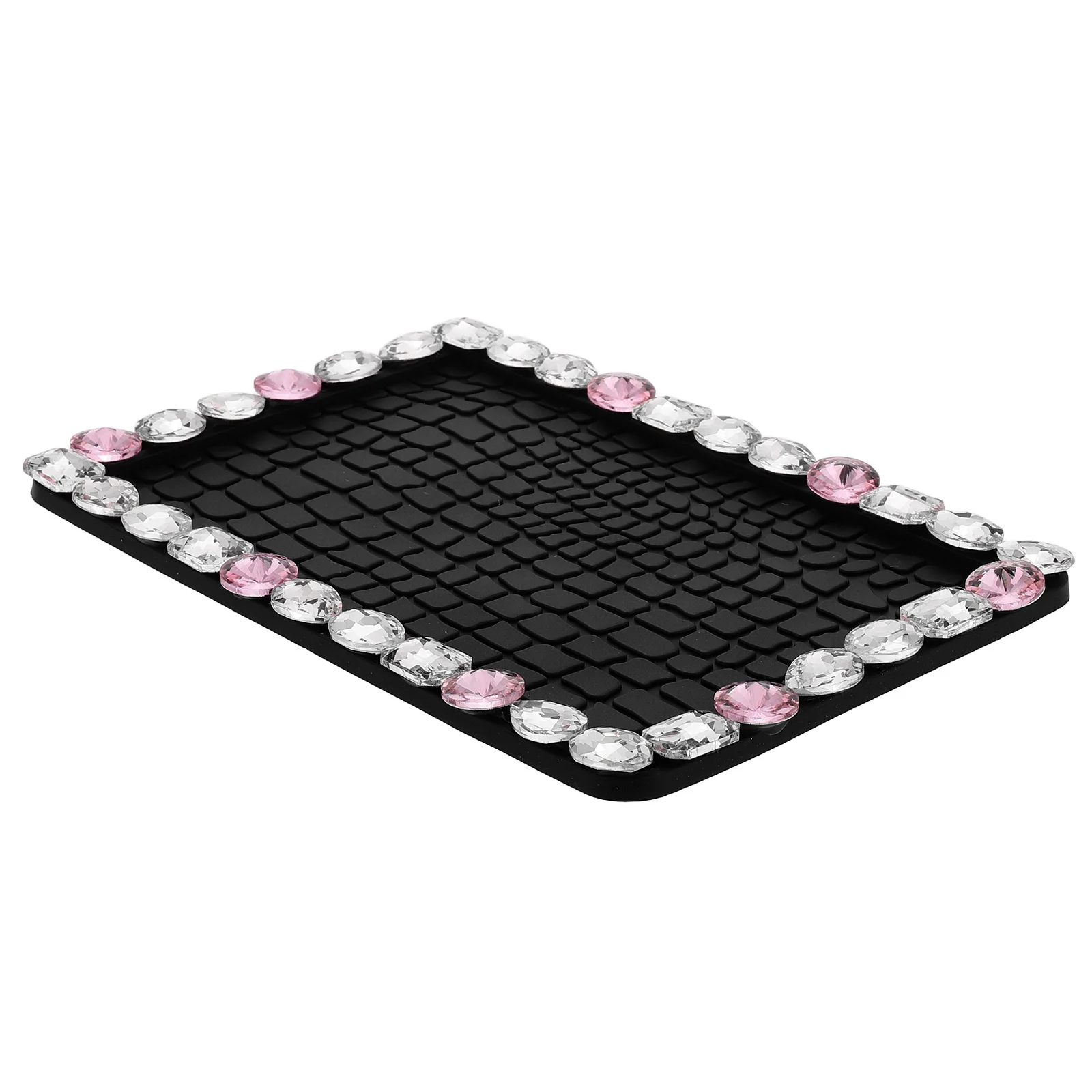 

Multifunctional Rhinestone Car Dashboard Mat Anti-Slip Rubber Pad for Phones Glasses Keys Bling Car Interior Decor Accessory