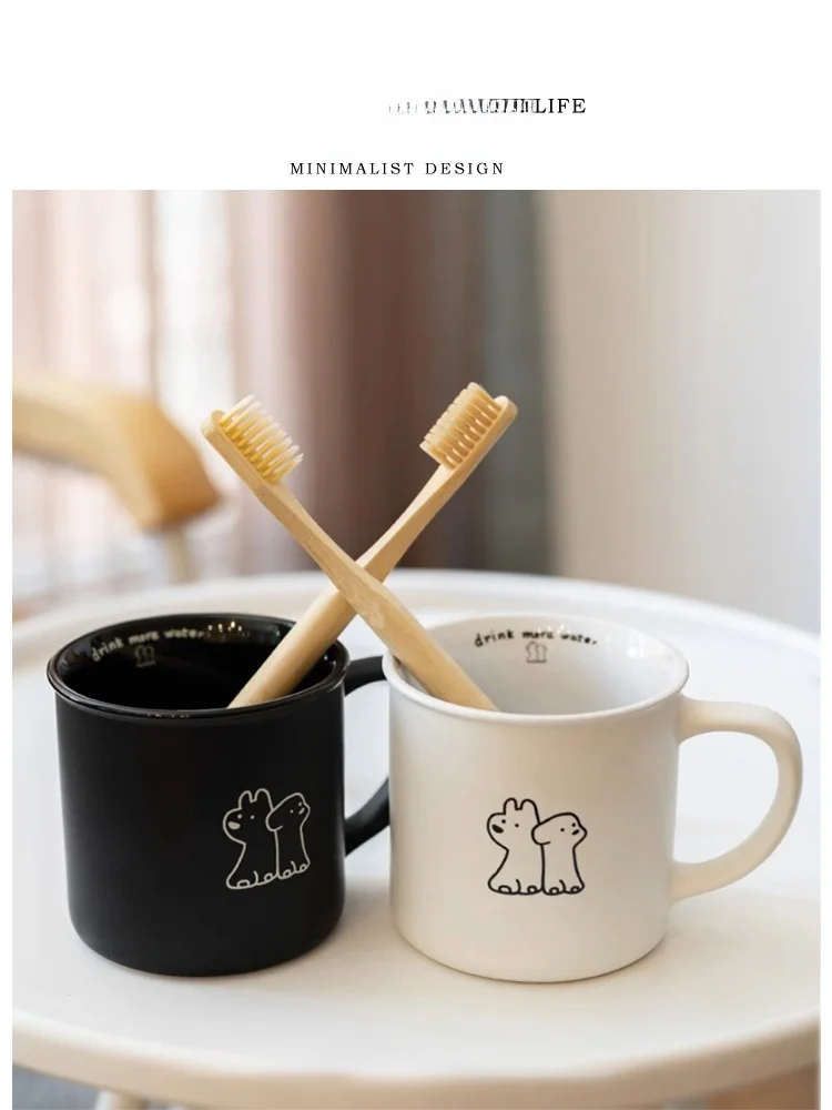 Cerc Doggy Mouthwa Cup Cute Cartoon Sle Couple Toothbru Cup Home Use Dental Care Tool Fly Batoom Accories