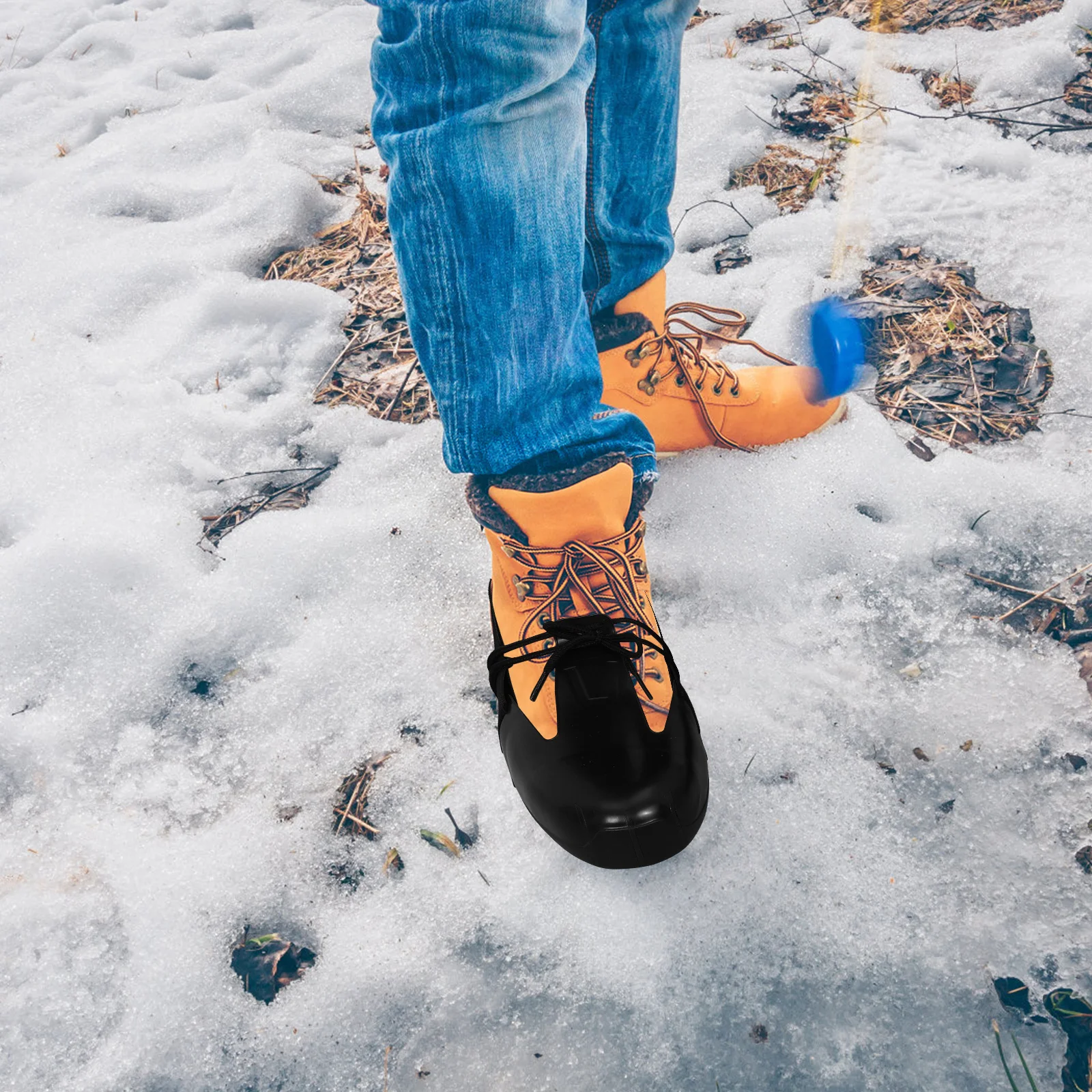 2pcs Safety Shoe Covers Steel Protection Non-Slip Reusable Pvc Guard For Workers Outdoor Construction Site Use