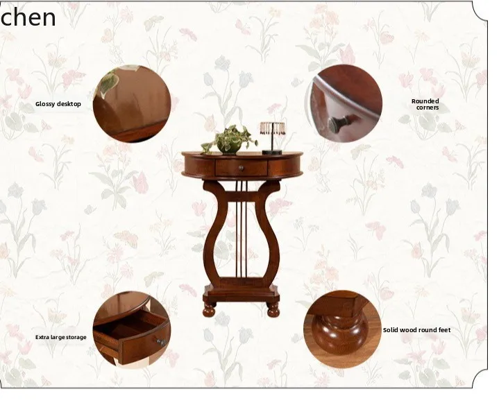 ZML Solid Wood Entryway Table Corridor Wall Decorative Table Living Room Side Telephone Table Flower Stand