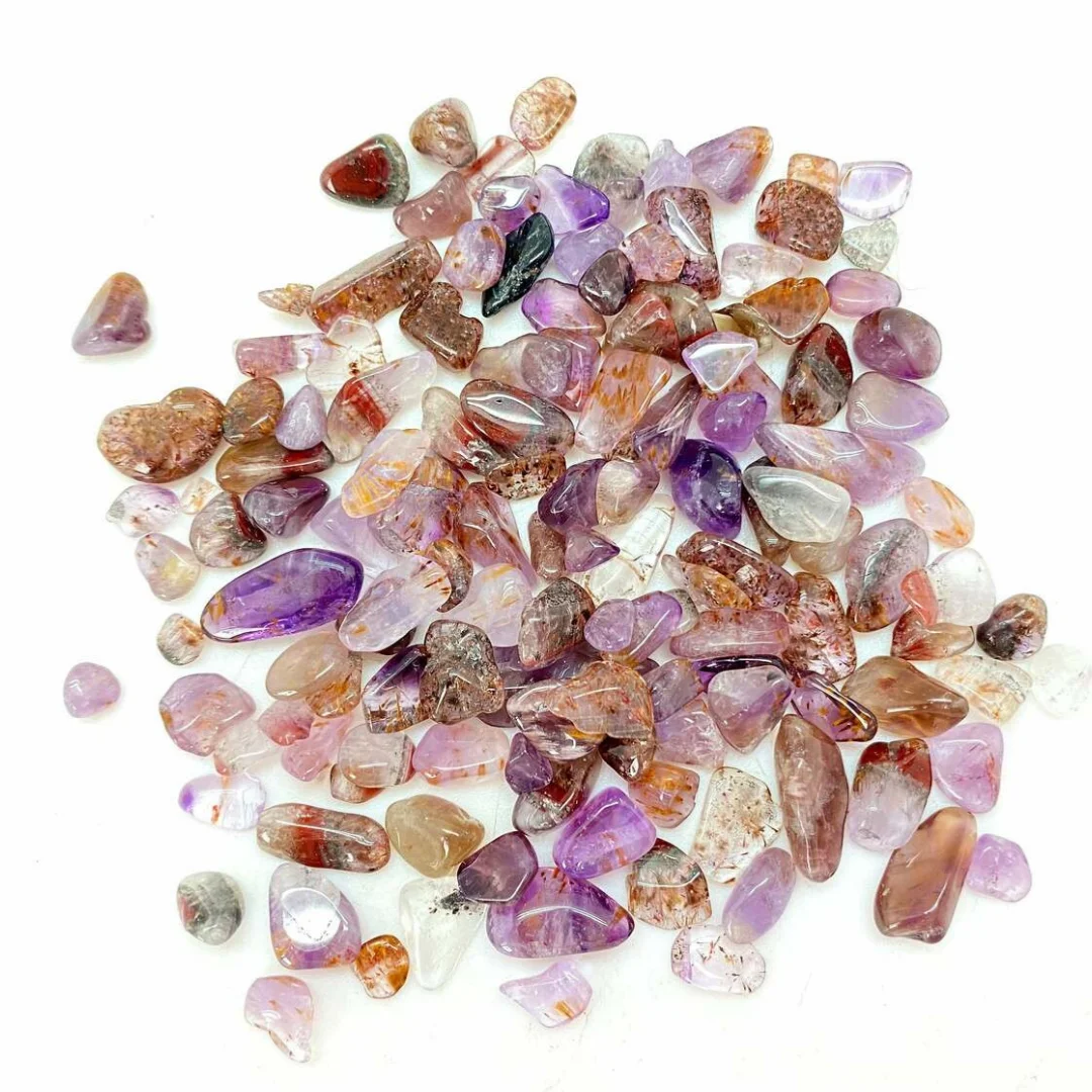 3-12mm Super 7 Crystal Chips, Seven Minerals in One Tumbled Crystal Chips, Super Seven Melody Crystal Chips