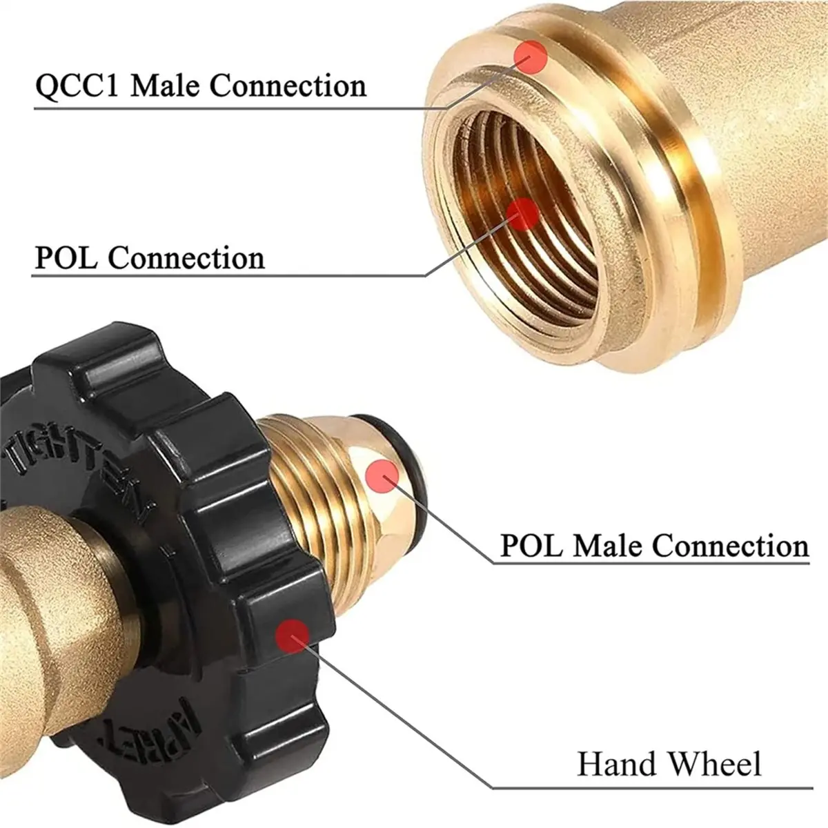 COFA Propane Tank Adapter Convert USA QCC1 / Type 1 to UK Propane (POL) Cylinder Propane Hose Regulator Old to New Connection