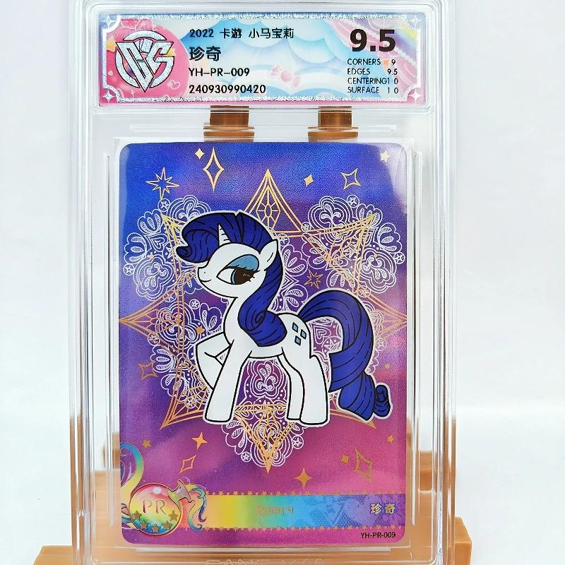 KAYOU Original My Little Pony Card 9,5 Graded PR CCG Rating Card Bring in Wealth and Treasure Rare Anime Collection Card Gift