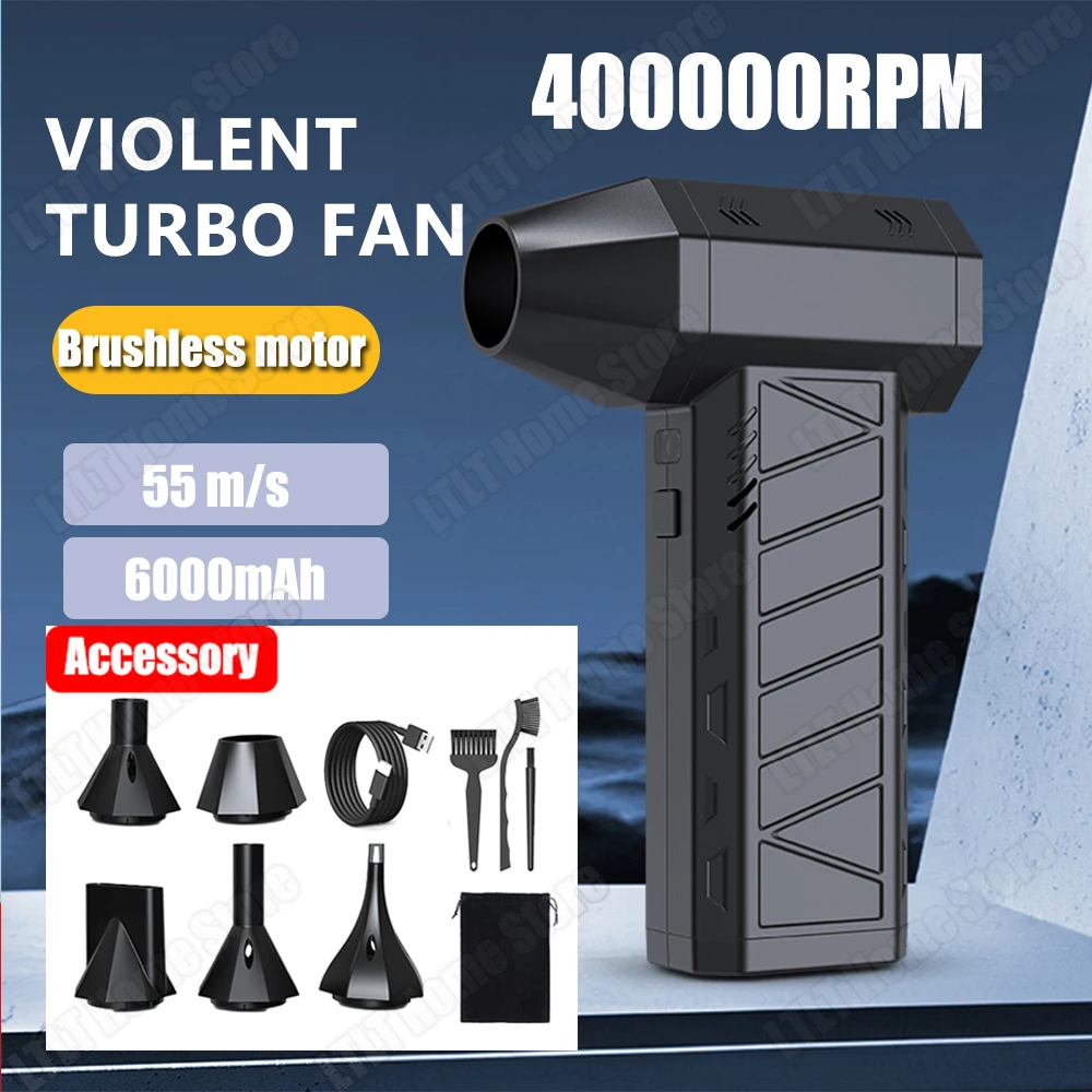 

Powerful Air Blower 400000RPM Mini Turbo Jet Fan High Speed Turbo Violent Fan Brushless Motor Handheld Duct Fan PC Cleaning Tool