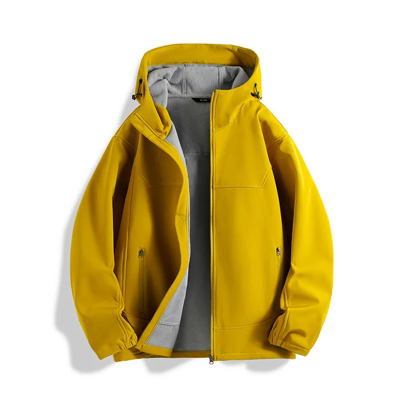 

New Soft Shell Fleece Jacket for Men's Outdoor Waterproof Windproof Hooded Jacket Men's Hiking Casual Camping Climbing Jackets