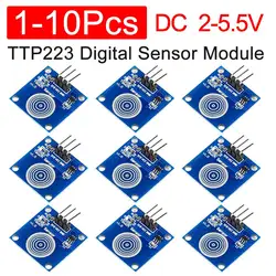 10-1PCS TTP223 Digital Sensor Module TTP223B 1 Channel Jog Digital Capacitive Touch Switch Sensor Button for arduino DIY KIT