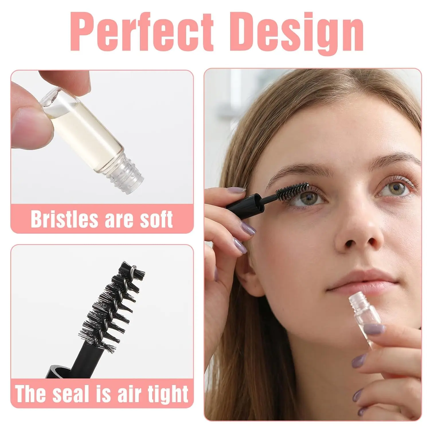 Neue Leere Mascara-Tuben mit Bürstchen 2ml Mascara-Tuben Leer für Rizinusöl, Mini-Wimperncreme-Fläschchen mit Bürsteneinsätzen – Detail 6