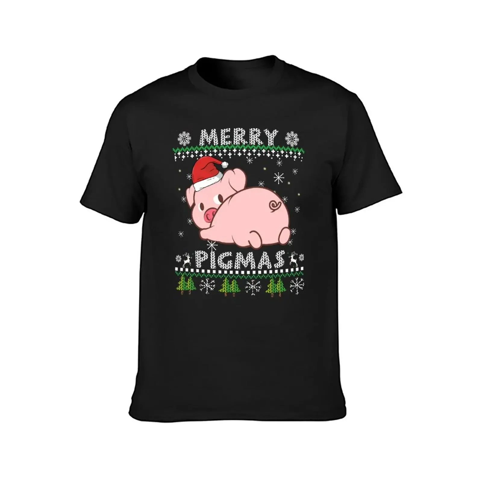 Christmas Pig - Merry Pigmas Ugly Sweater T-Shirt oversized graphic tee shirts graphic shirts graphic tee men