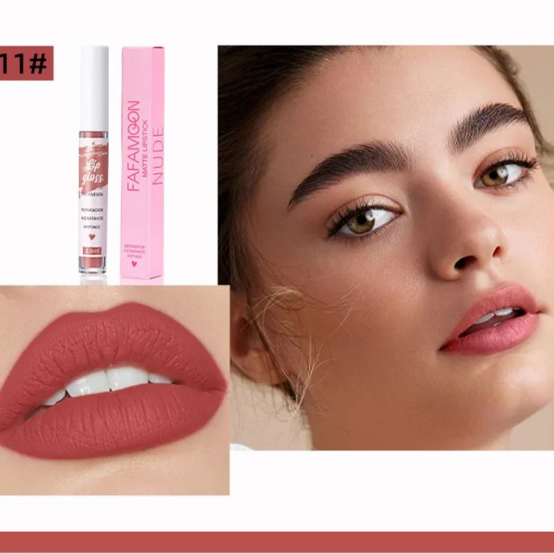 Wasserdichte Antihaft-Tasse Lip gloss matte Lippen glasur langlebig leicht zu färben flüssiger Lippenstift seidig feuchtigkeit spendender Lippen balsam