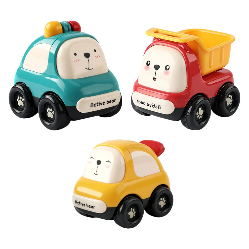 

3 Pcs FRICTION CAR Party Decorations Children's Wedding Cop Infant Boy Baby