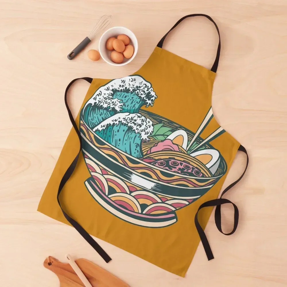 

Great Ramen Wave Apron man chef uniform for home useful pieces Apron