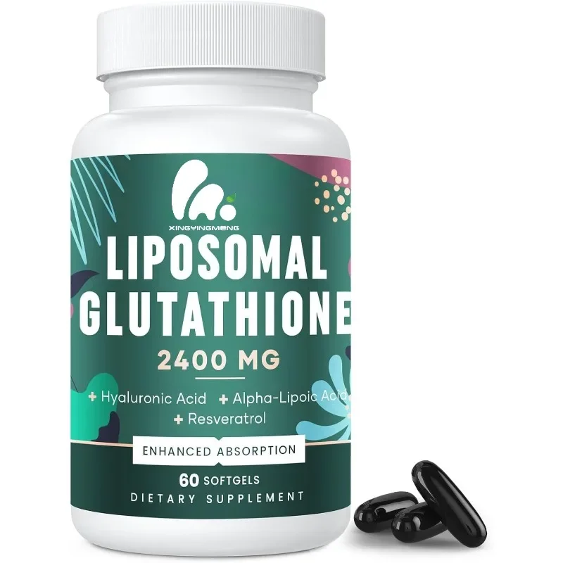 

2400MG Liposomal Glutathione Soft Capsules - Contains Hyaluronic Acid, Resveratrol, Antioxidants, and Energy Supplements