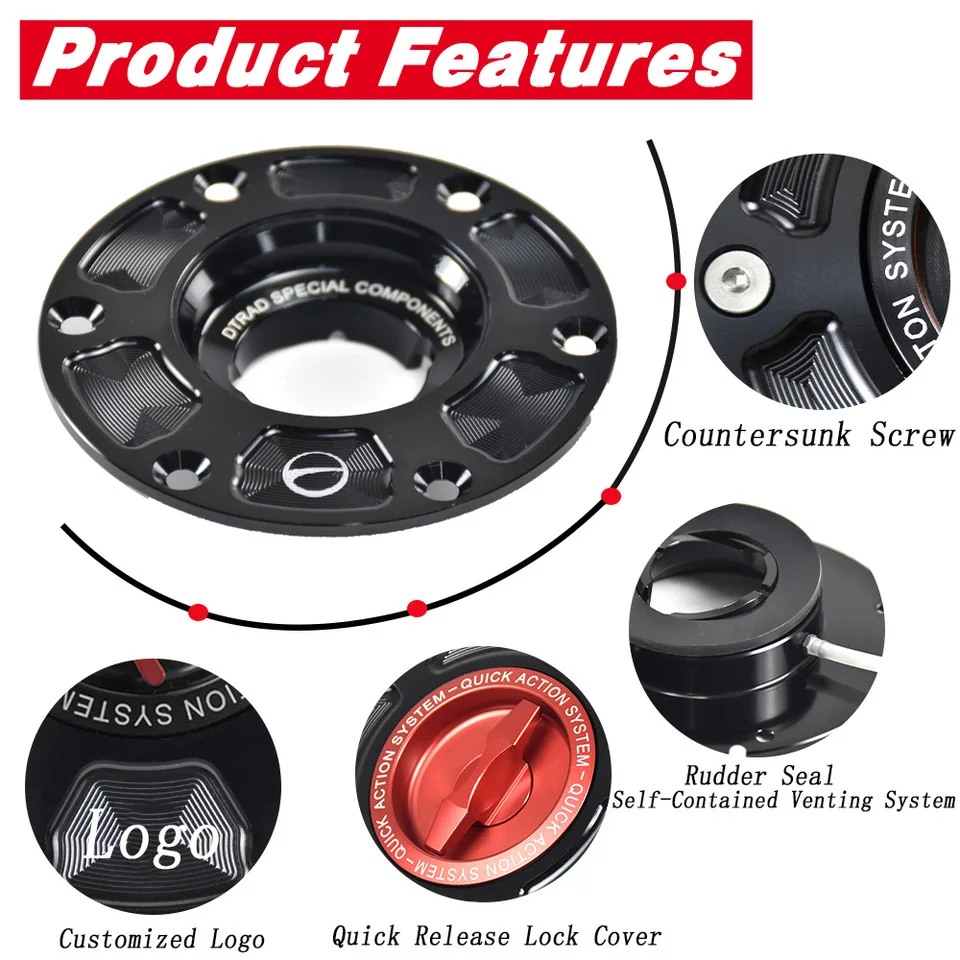 DTRAD Motorcycle CNC Aluminum Racing Keyless Fuel Tank Cap For Moto Guzzi V100 Mandello/S 2022-2025 Quick Release Airbox CoverMo