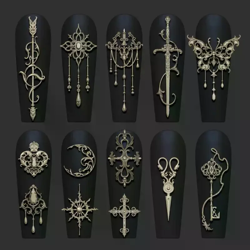 قالب سيليكون بارز ثلاثي الأبعاد على الطراز الأوروبي، قالب نحت أظافر من السيليكون مع زهور وربطة عنق شفافة - 3