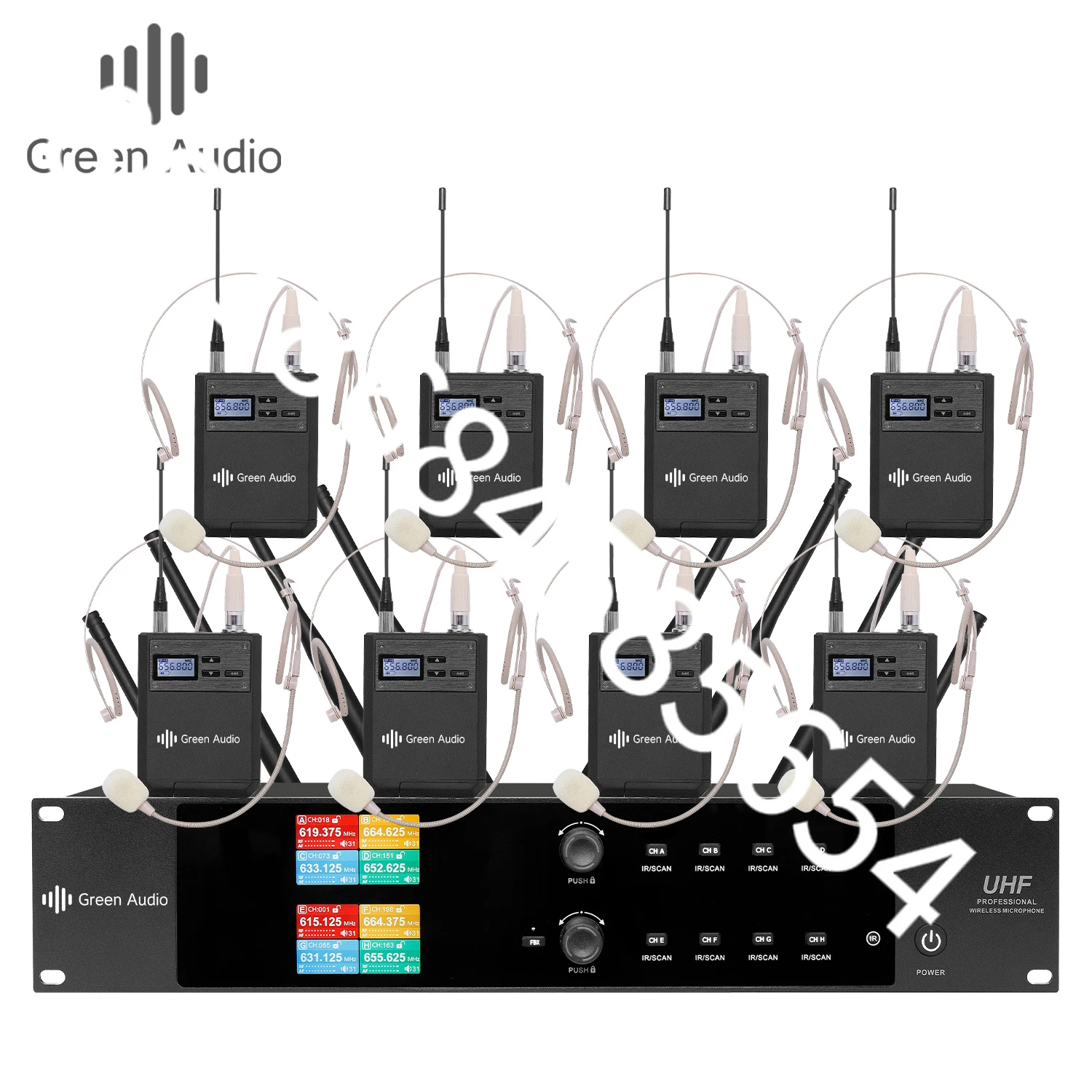 

GAW-M86 1 to 8 UHF wireless in-frared frequency binding microphone one-click anti-howling suitable for conference karaoke church