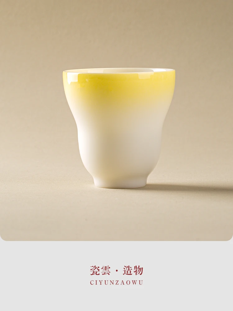 High Quality Ice Jade Porcelain Ceramic Cup Suxin Gourd Single Set Household High-End Lady