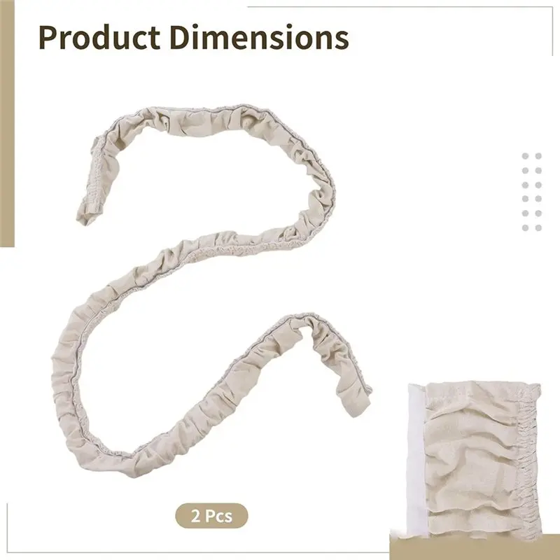 ABVT-Soft Hook-And-Loop 6FT Linen Fabric Cord Covers 2 Pack For Chandelier Chains& Wires Cable Sleeves