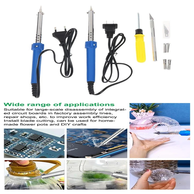 1/3/9/10Pcs Electric Hot Knife Cutter Kit With Soldering Iron For Carving Plastic Vinyl US EU Plug Multipurpose Diy Tool Set