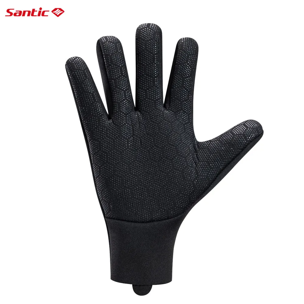 Santic Winter Cycling Gloves Outdoor Silica Gel Pad Shockproof Riding Protective Gear Non-slip Windproof MTB Road Bicycle Gloves