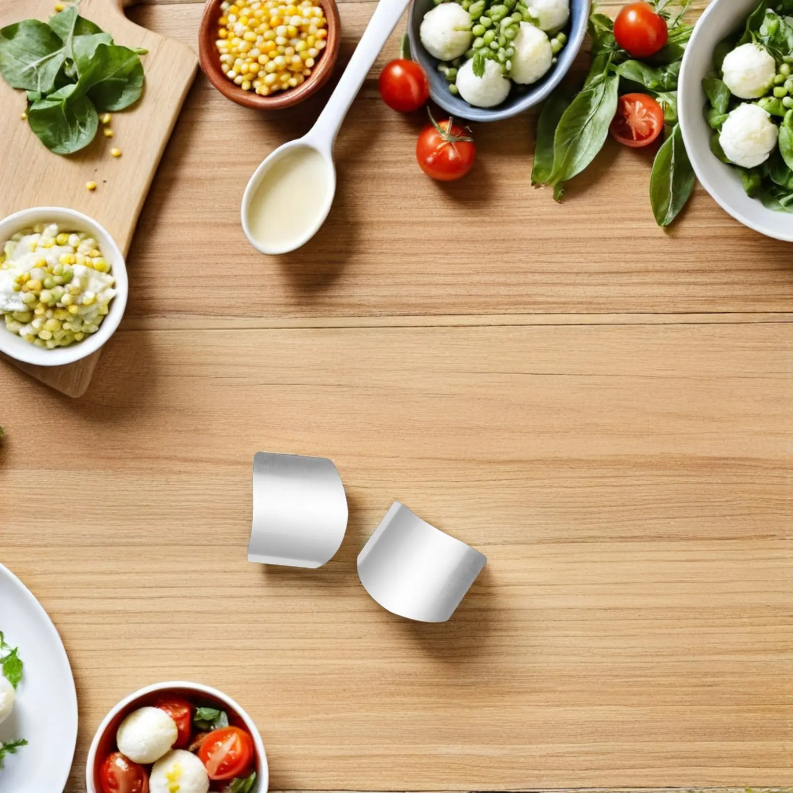 2Pcs Kitchen Hand Finger Guards Stainless Steel Adjustable Protective for Cutting Food Cooking Safety